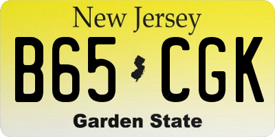 NJ license plate B65CGK