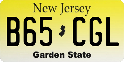 NJ license plate B65CGL