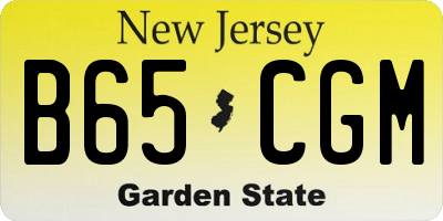 NJ license plate B65CGM