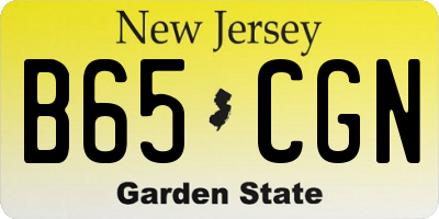 NJ license plate B65CGN
