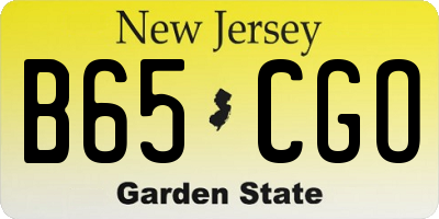 NJ license plate B65CGO