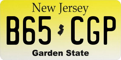 NJ license plate B65CGP