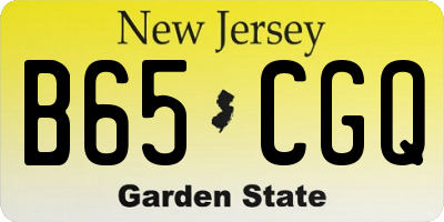 NJ license plate B65CGQ