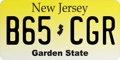 NJ license plate B65CGR