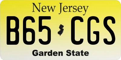 NJ license plate B65CGS