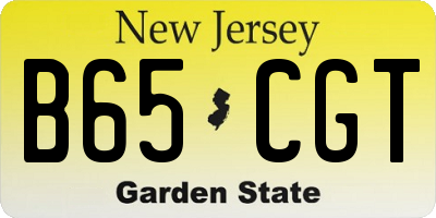 NJ license plate B65CGT