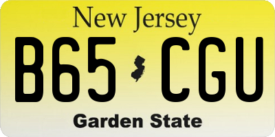 NJ license plate B65CGU