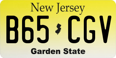 NJ license plate B65CGV
