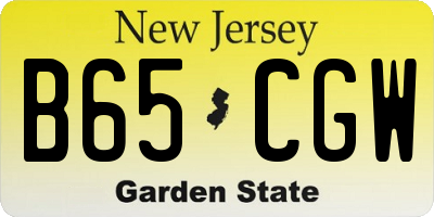 NJ license plate B65CGW