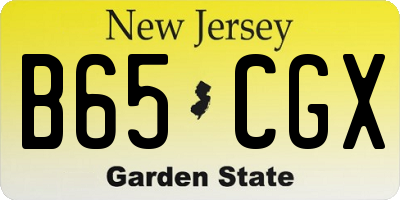 NJ license plate B65CGX