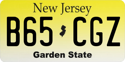 NJ license plate B65CGZ