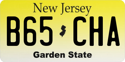 NJ license plate B65CHA