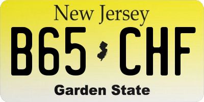 NJ license plate B65CHF