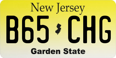 NJ license plate B65CHG