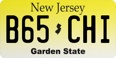 NJ license plate B65CHI