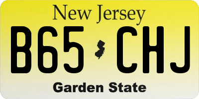 NJ license plate B65CHJ