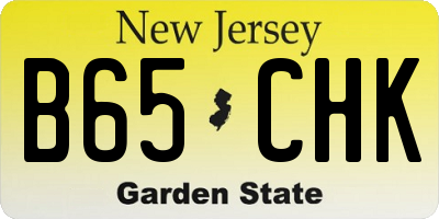 NJ license plate B65CHK