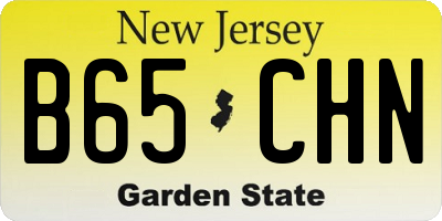 NJ license plate B65CHN