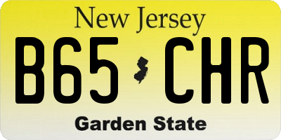 NJ license plate B65CHR