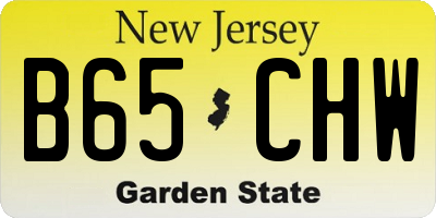 NJ license plate B65CHW