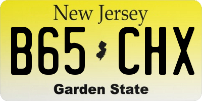 NJ license plate B65CHX