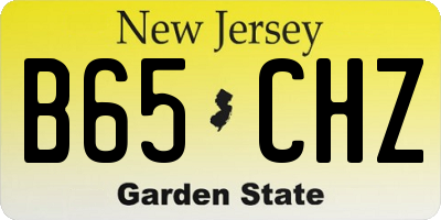NJ license plate B65CHZ