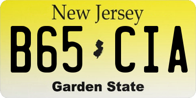 NJ license plate B65CIA