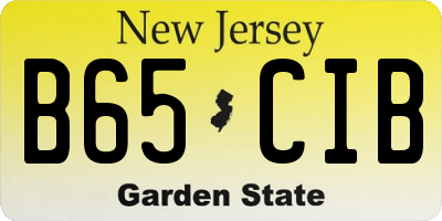 NJ license plate B65CIB