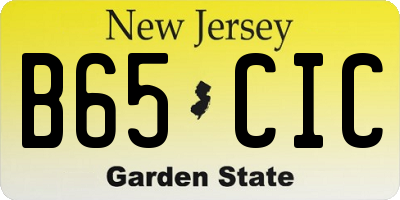 NJ license plate B65CIC