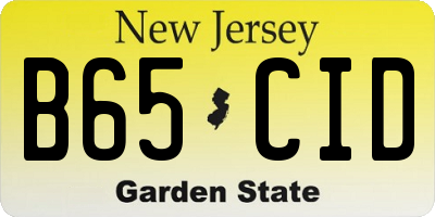 NJ license plate B65CID
