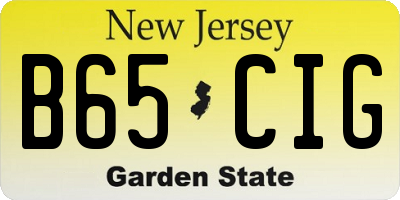NJ license plate B65CIG