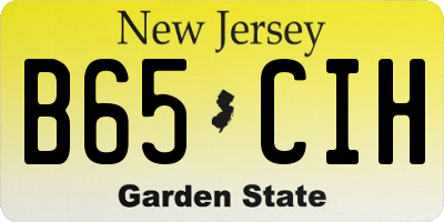 NJ license plate B65CIH