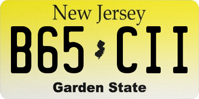 NJ license plate B65CII