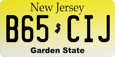 NJ license plate B65CIJ