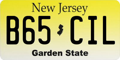 NJ license plate B65CIL