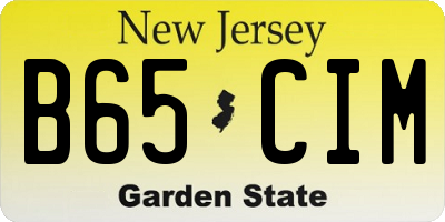 NJ license plate B65CIM