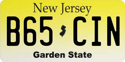 NJ license plate B65CIN