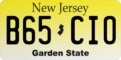 NJ license plate B65CIO