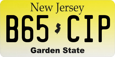 NJ license plate B65CIP