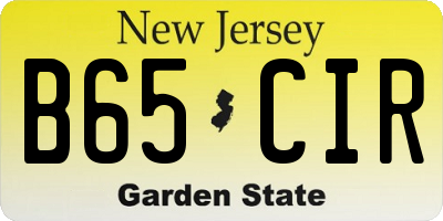 NJ license plate B65CIR