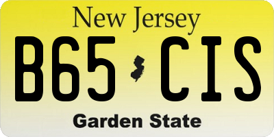 NJ license plate B65CIS