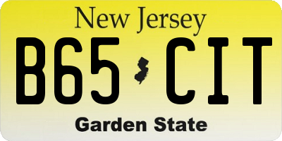 NJ license plate B65CIT