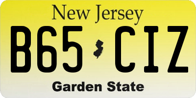 NJ license plate B65CIZ