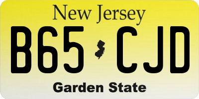 NJ license plate B65CJD