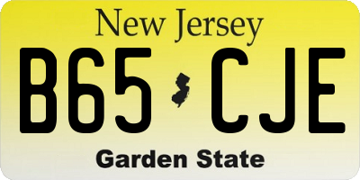 NJ license plate B65CJE