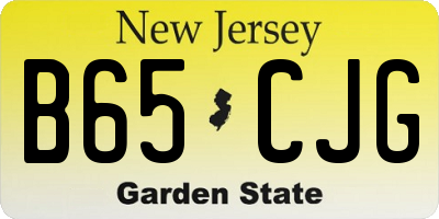 NJ license plate B65CJG