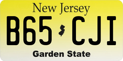 NJ license plate B65CJI