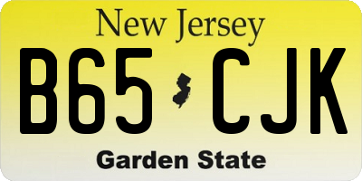 NJ license plate B65CJK