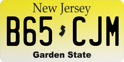 NJ license plate B65CJM
