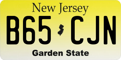 NJ license plate B65CJN